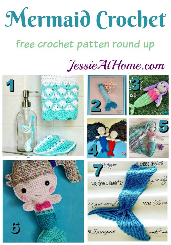 Mermaid Crochet free crochet pattern round up from Jessie At Home