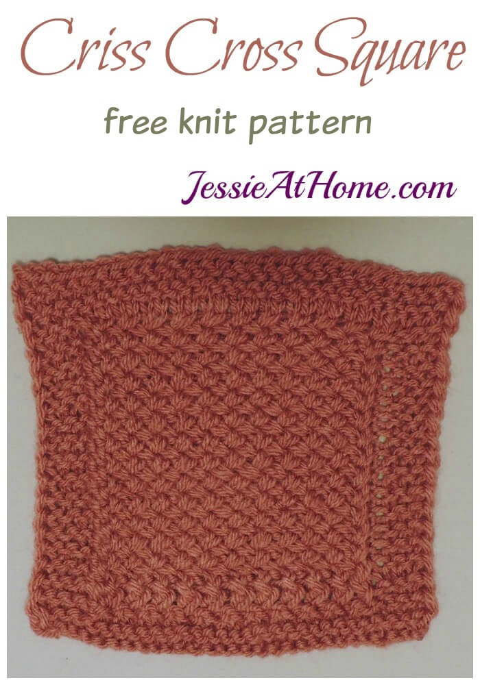 Criss Cross Square - free knit pattern by Jessie At Home
