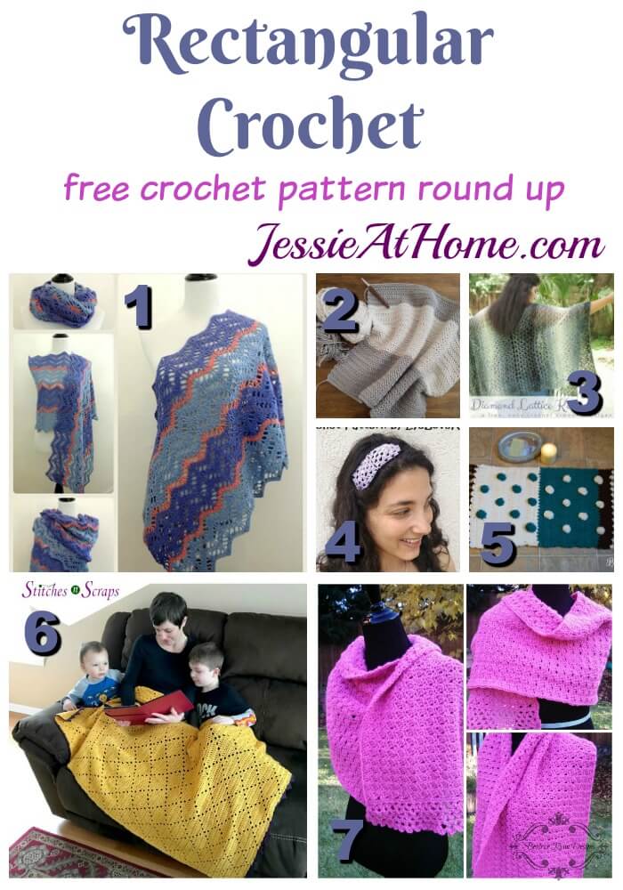 Rectangular Crochet free crochet pattern round up from Jessie At Home