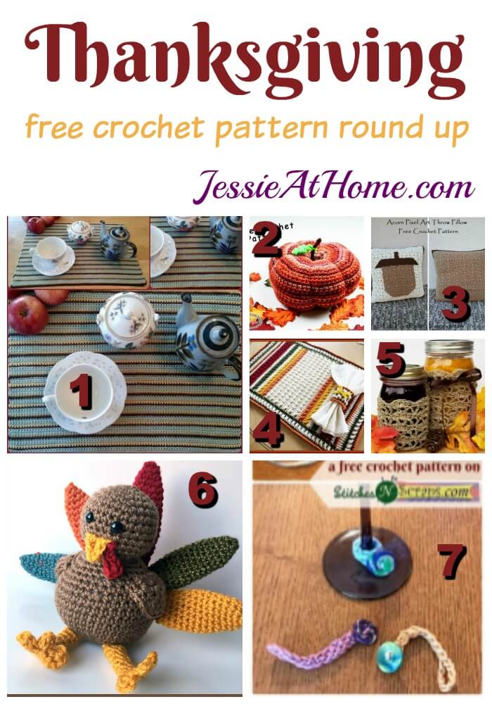 Thanksgiving free crochet pattern round up from Jessie At Home