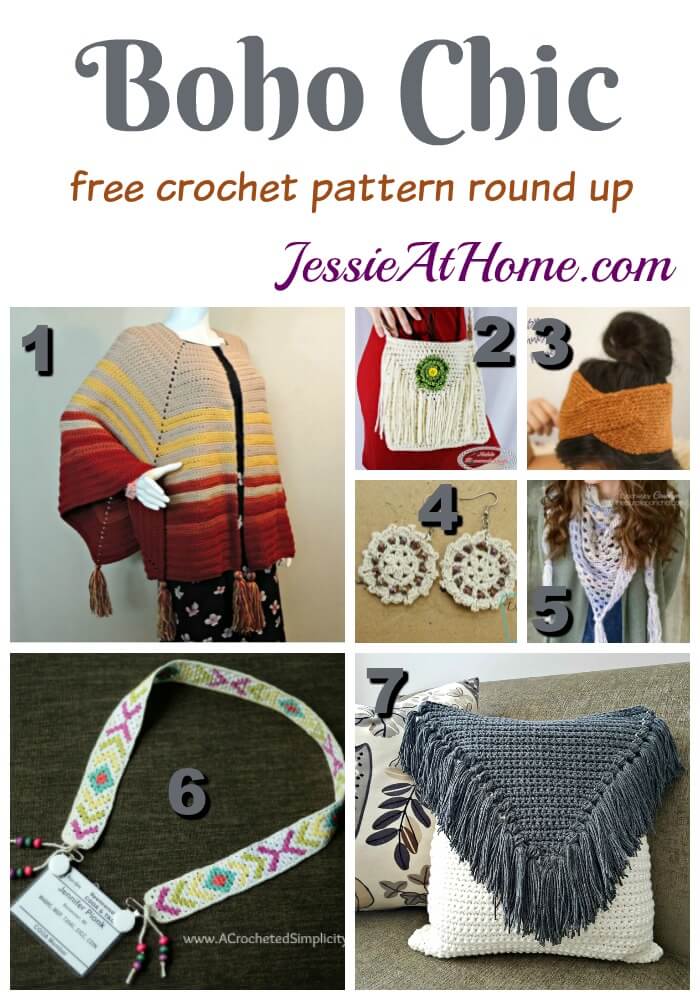 Boho Chic free crochet pattern round up from Jessie At Home
