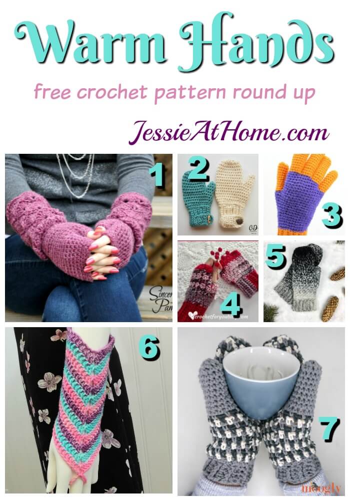 Warm Hands - free crochet pattern round up from Jessie At Home