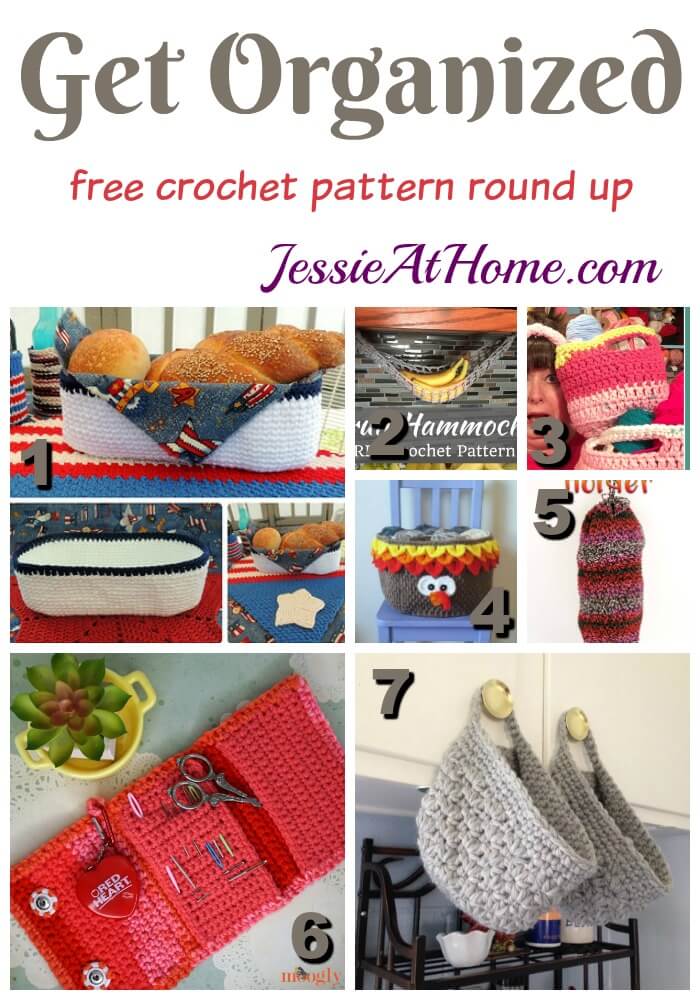 Get Organized free crochet pattern round up from Jessie At Home