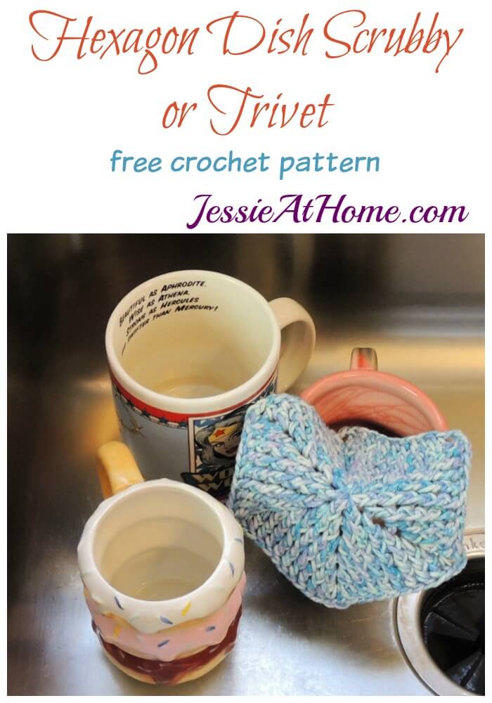Hexagon Dish Scrubby or Trivet free crochet pattern by Jessie At Home