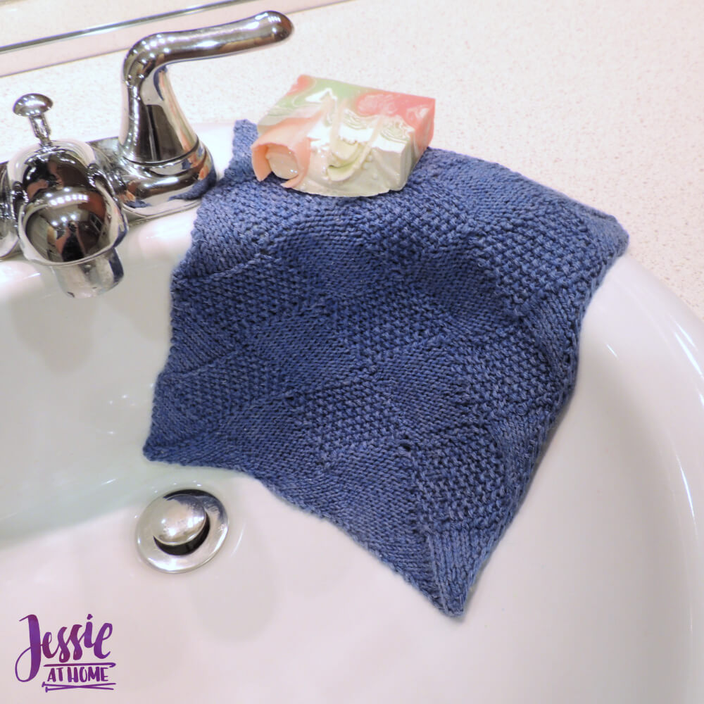 Seed Stitch Entrelac Washcloth free knit pattern by Jessie At Home - 1