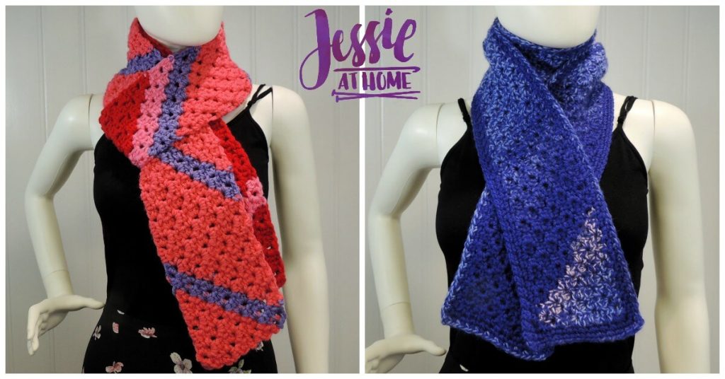 Scarf Squared Half Double Crochet C2C Box Stitch Tutorial - free crochet pattern and tutorial by Jessie At Home - social