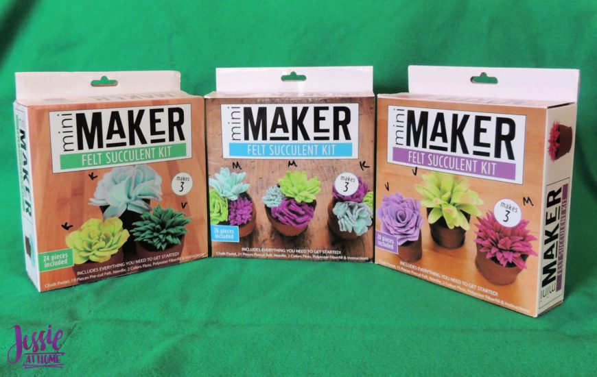 3 Mini Maker Felt Succulent Kits Fun for kids and adults Jessie At Home