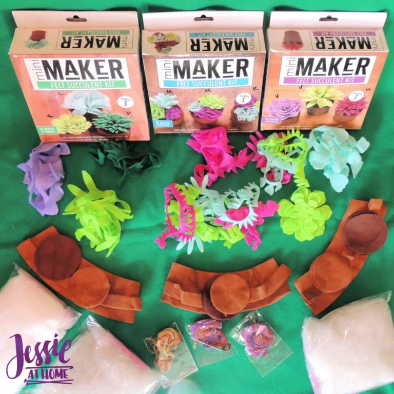 3 Mini Maker Felt Succulent Kits Fun for kids and adults Jessie At Home