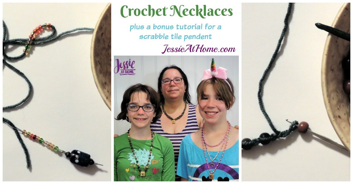 Crochet Necklace with Pendant and Beads by Jessie At Home - social