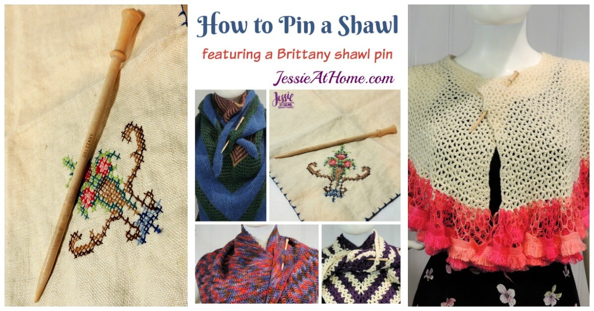 How to Pin a Shawl - featuring a Brittany shawl pin - Jessie At Home - social