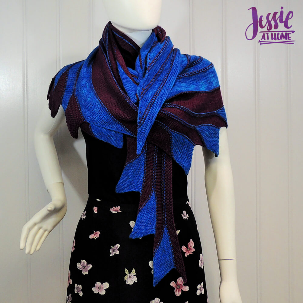 Nightbird - free diagonal knit scarf pattern by Jessie At Home - 1