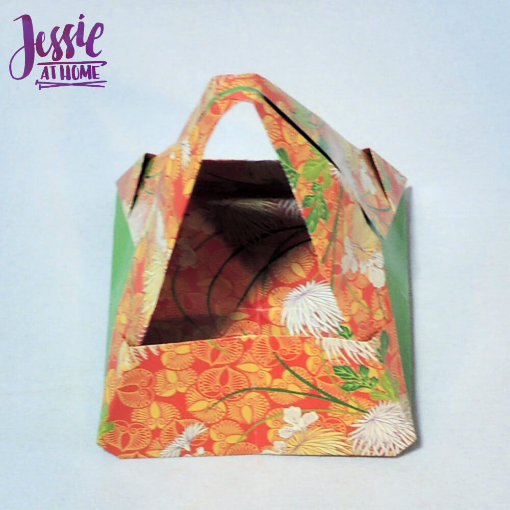 Origami Basket With Handle a lovely way to hold your special items