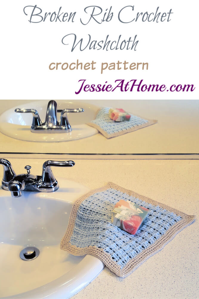 Broken Rib Crochet Washcloth - crochet patter by Jessie At Home