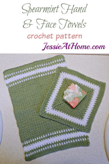 Crochet Spa Towel Set - Spearmint Hand and Face Towels crochet pattern by Jessie At Home