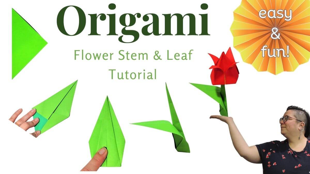 Social Image - Origami Flower Stem and Leaf