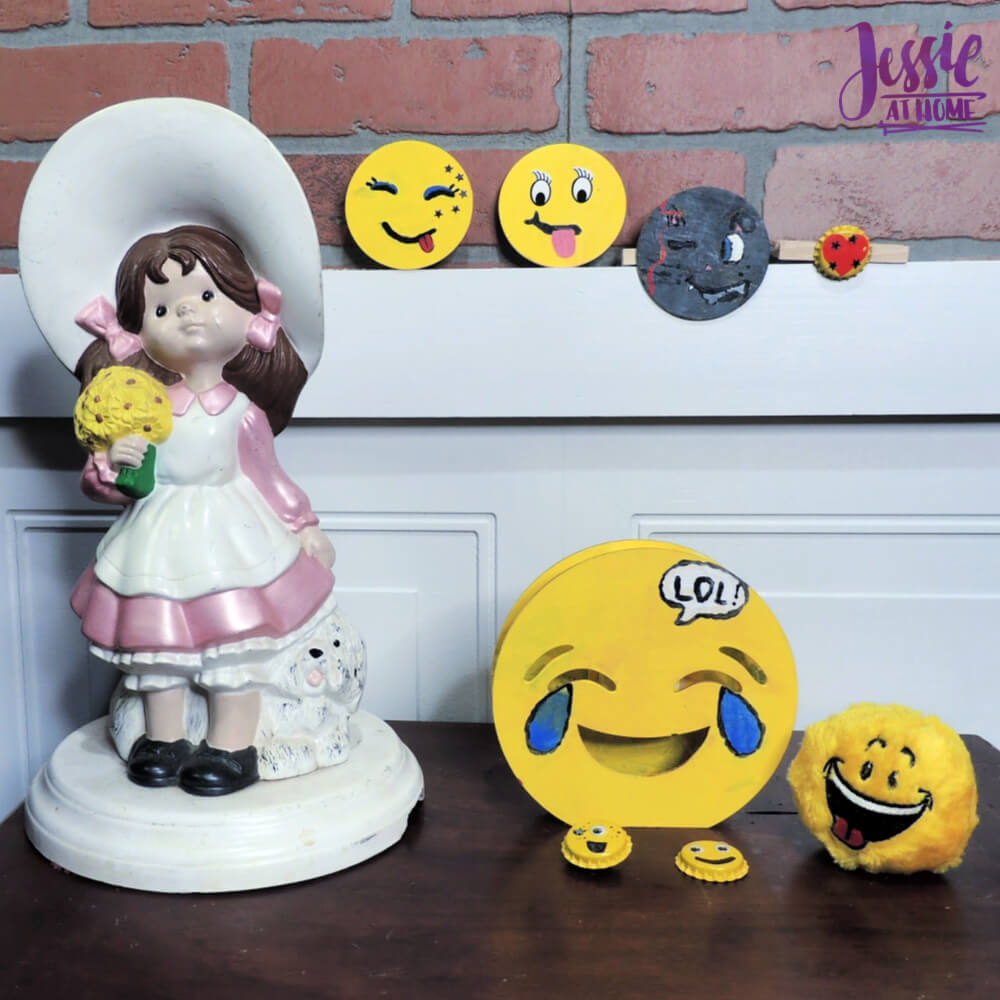 DIY Emoji Crafts For Kids - September Orange Art Box projects from Jessie At Home - hanging with the girl