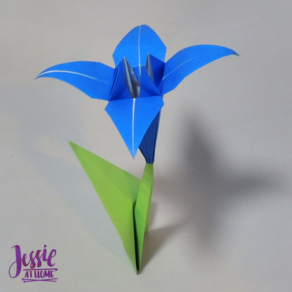 Origami Iris - Japanese Paper Folding Tutorial by Jessie At Home - on stem