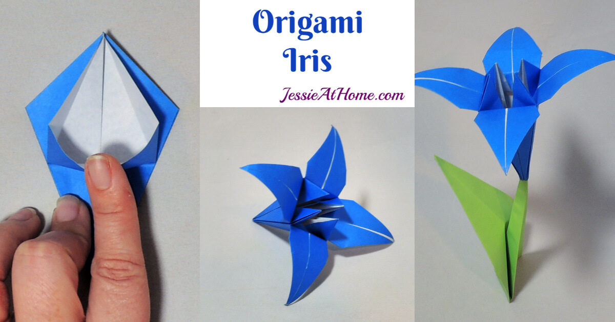 Origami Iris - Japanese Paper Folding Tutorial by Jessie At Home - social