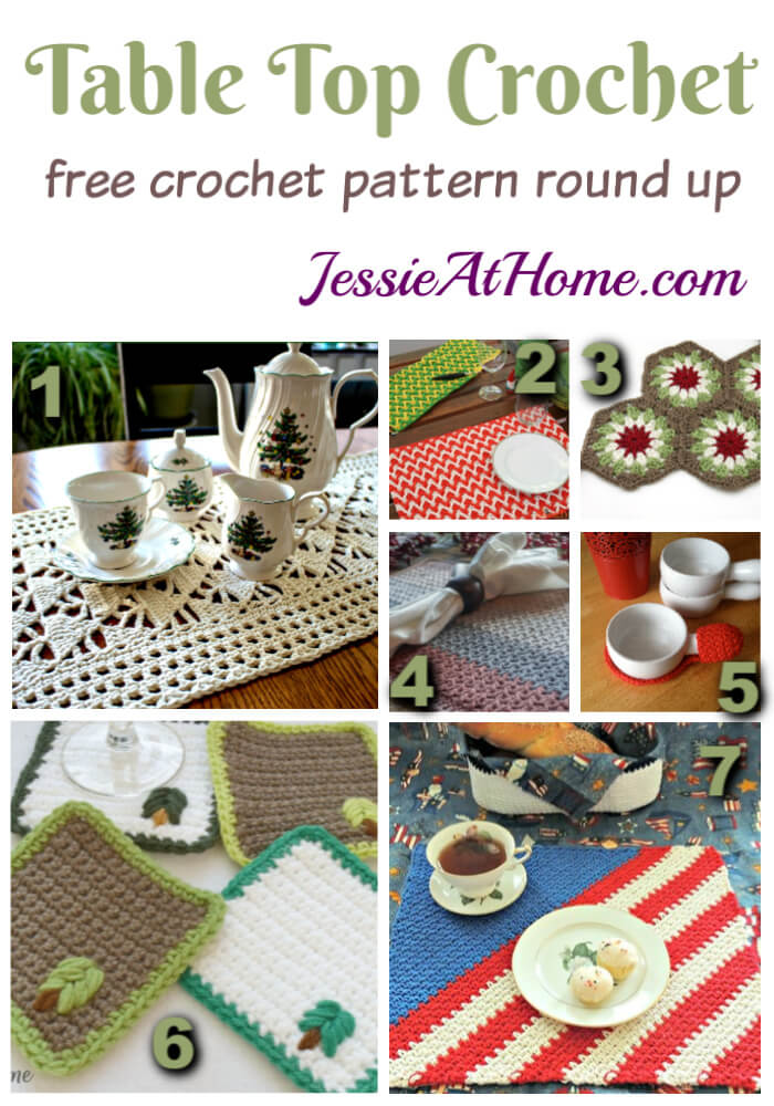 Table Top Crochet free crochet pattern round up from Jessie At Home