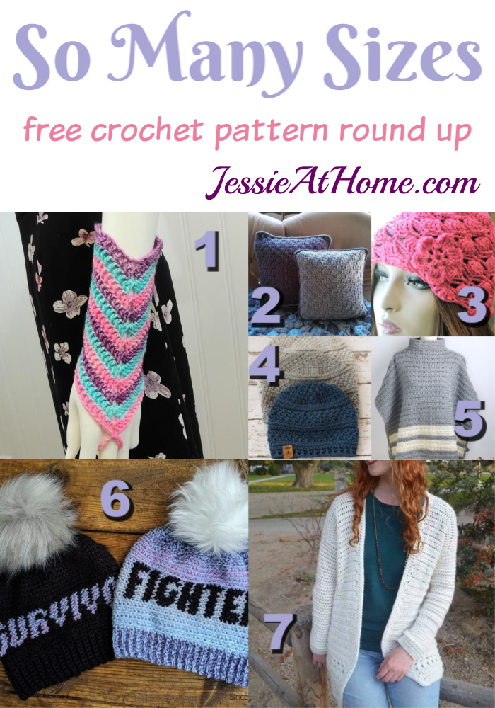 Many Size Crochet free crochet pattern round up from Jessie At Home