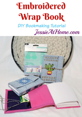 Embroidered Wrap Book DIY Bookmaking Tutorial by Jessie At Home