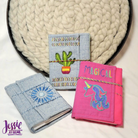 Embroidered Wrap Book DIY Bookmaking Tutorial by Jessie At Home - all done