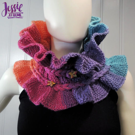 Rainbow Ruffle Cowl - modern knit ruff pattern by Jessie At Home - 7