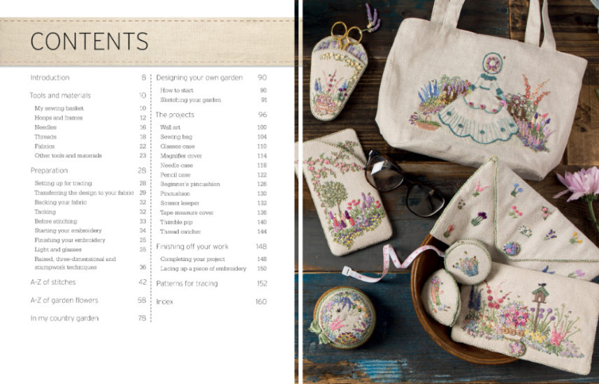 Embroidered Country Gardens - so many stitch ideas - review from Jessie At Home - Contents