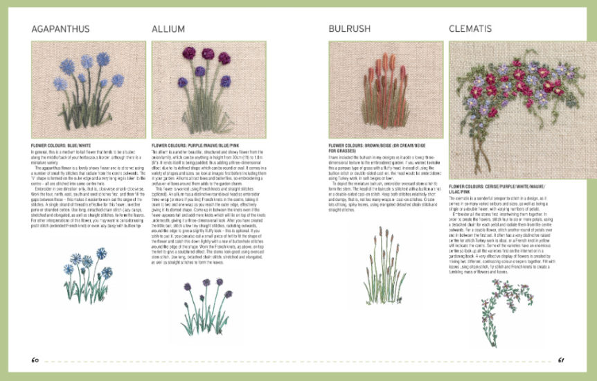 Embroidered Country Gardens - so many stitch ideas - review from Jessie At Home - Flowers