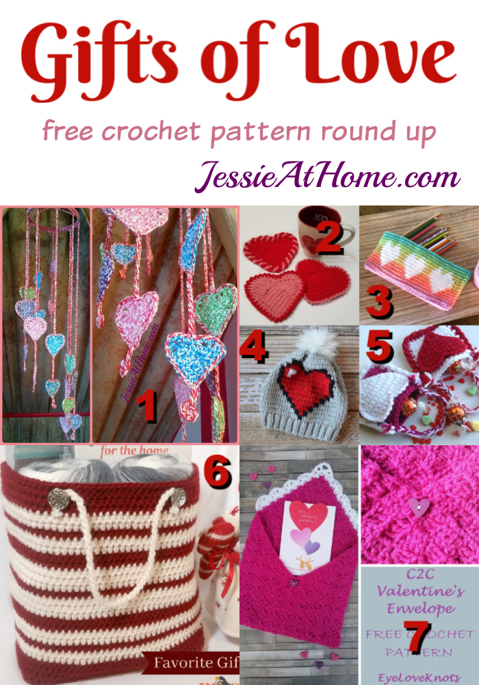 Crochet Gifts of Love - Round up of free crochet patterns to share your love.