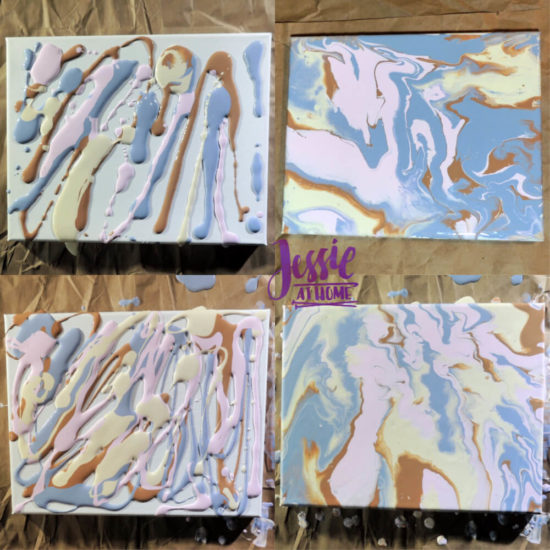 Happy Flower - Dimensional Paint and Paint Marbling Tutorial by Jessie At Home - First try