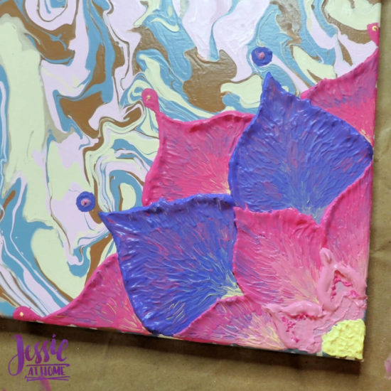 Happy Flower - Dimensional Paint and Paint Marbling Tutorial by Jessie At Home - Last Round
