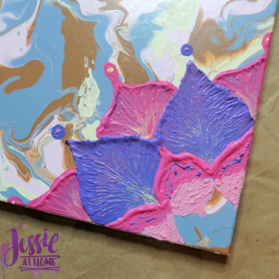 Happy Flower - Dimensional Paint and Paint Marbling Tutorial by Jessie At Home - Second to last round