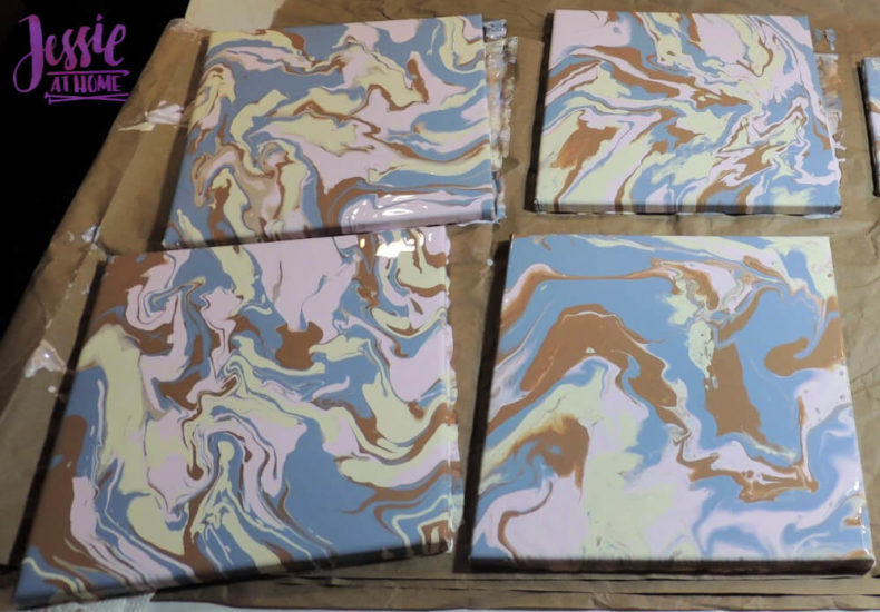 Happy Flower - Dimensional Paint and Paint Marbling Tutorial by Jessie At Home - marbled