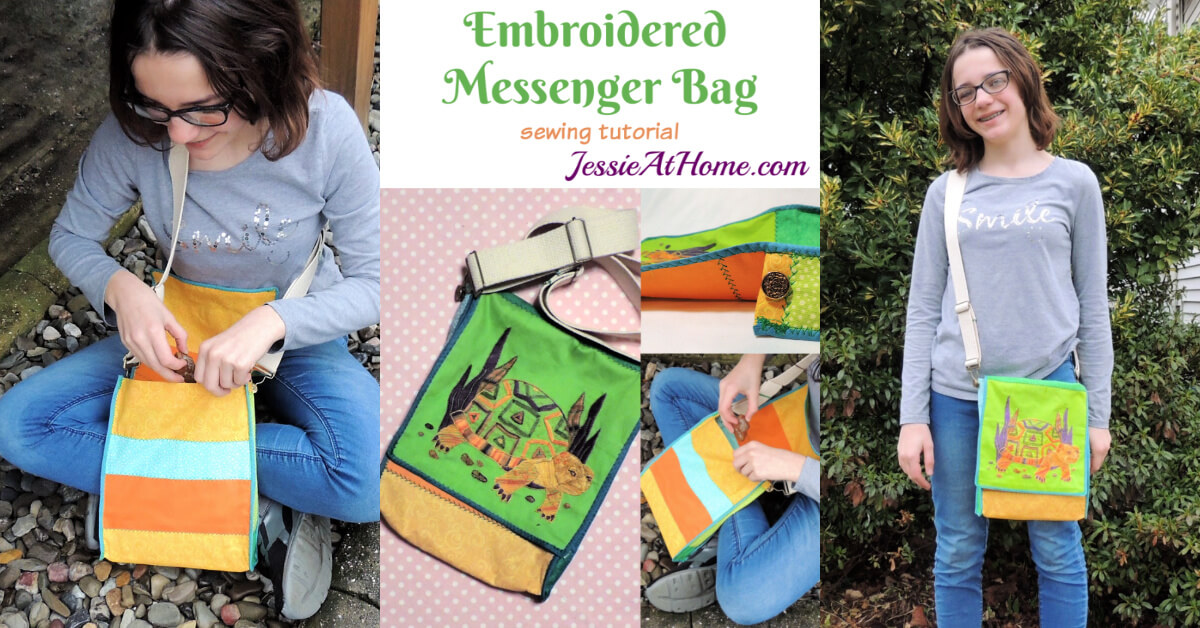 Embroidered Messenger Bag Sewing Tutorial by Jessie At Home - Social
