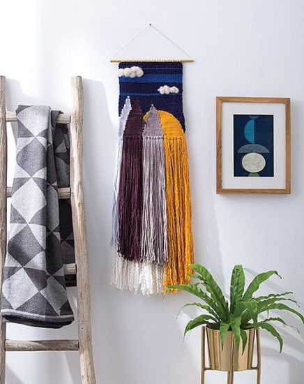 Learn to make Woven Wall Hangings - review by Jessie At Home - Sunset and Mountain