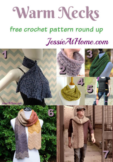 Warm Necks - free crochet pattern round up from Jessie At Home