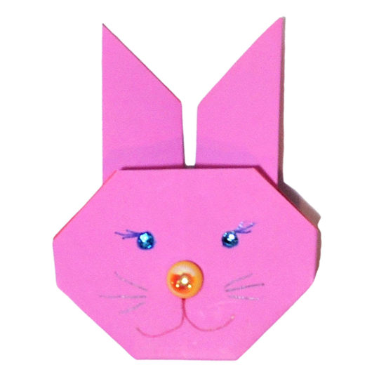 Bunny Head Origami Tutorial by Jessie At Home - With a Face and Sparkles