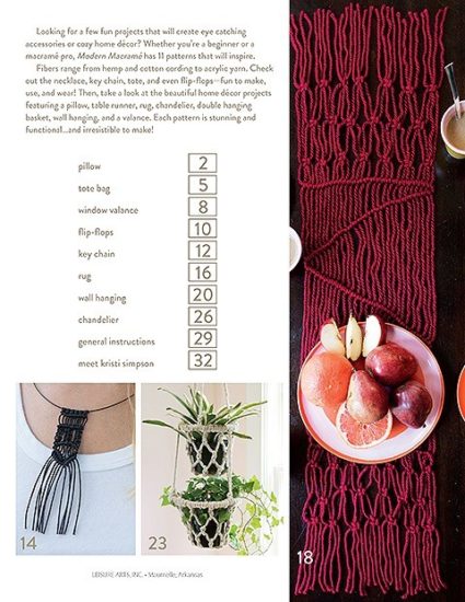 Get Started in Macrame book review and project from Jessie At Home - table of contents