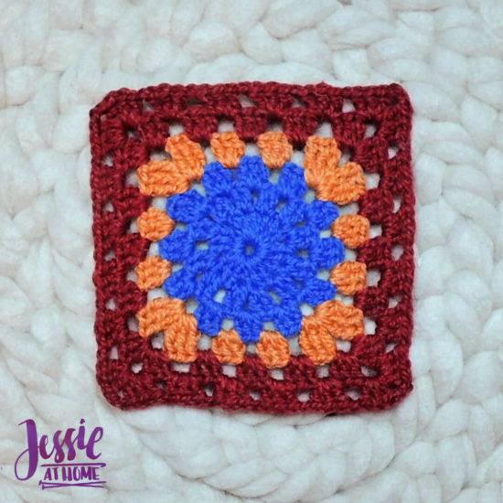 Granny Sampler Center -Ginny's Grannies CAL Part 2 crochet pattern by Jessie At Home - Motif 10