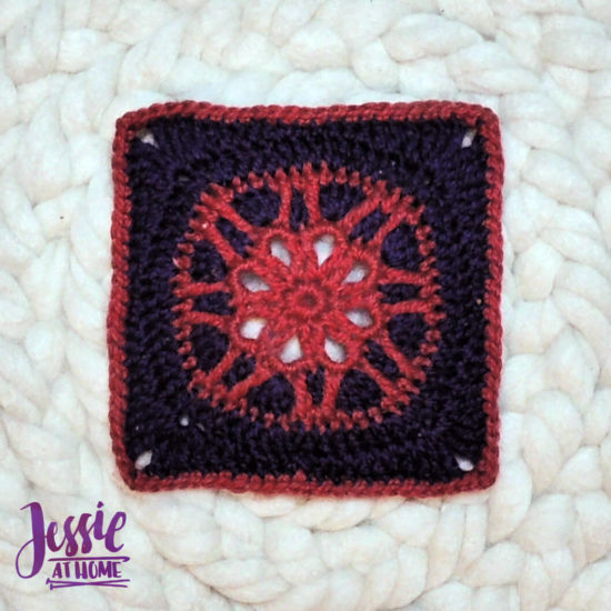 Granny Sampler Center -Ginny's Grannies CAL Part 2 crochet pattern by Jessie At Home - Motif 8