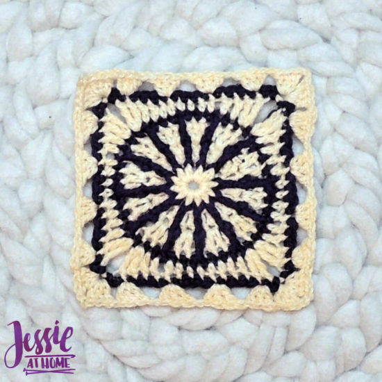 Granny Sampler Center -Ginny's Grannies CAL Part 2 crochet pattern by Jessie At Home - Motif 9