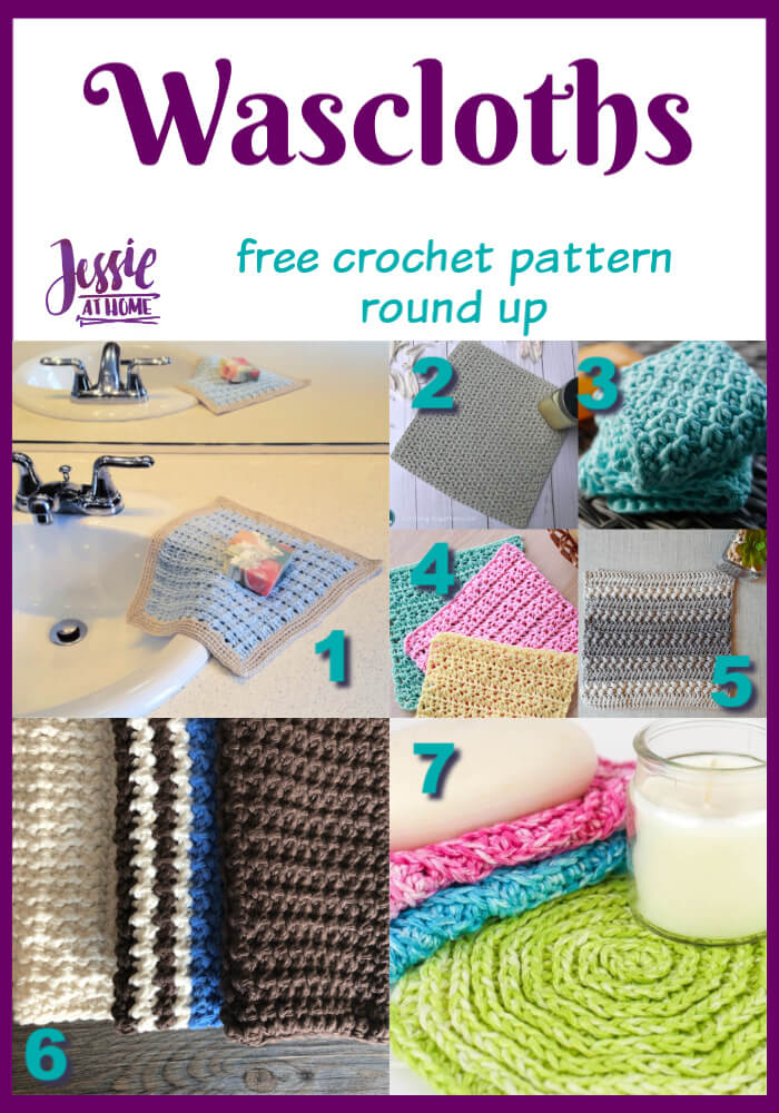 Washcloth Crochet Collection free crochet pattern round up from Jessie At Home - Pin 1