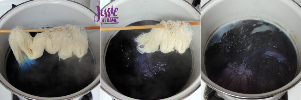 Dyeing Yarn with Jessie At Home - Protein Yarn and Acid Dye - Stroll Fingering - Galaxy - End Dyeing