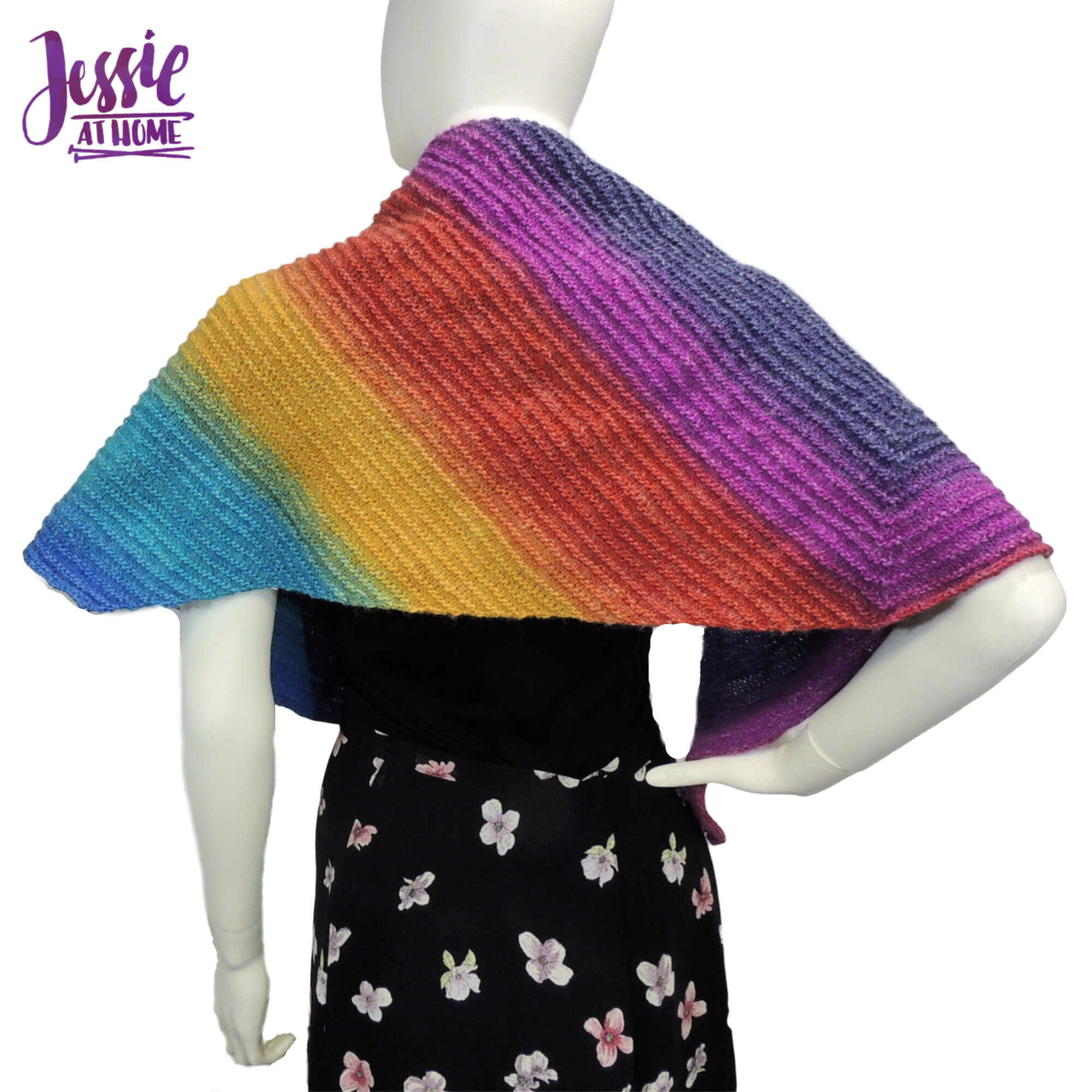 Extended Triangle Wrap knit pattern by Jessie At Home - 3