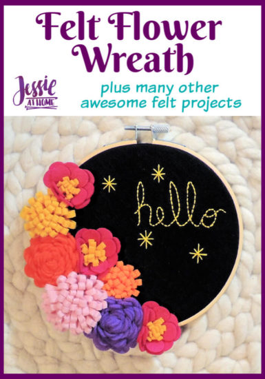 Felt Flower Wreath and other felt crafts - Jessie At Home - Pin 1