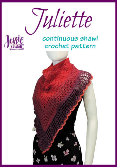 Juliette Shawl continuous shawl crochet pattern by Jessie At Home - Pin 1