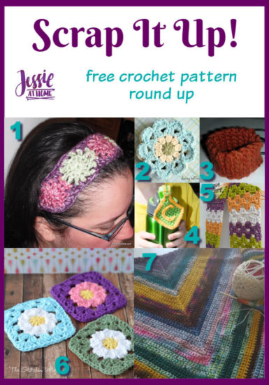 Scrap It Up free crochet pattern round up from Jessie At Home - Pin 1