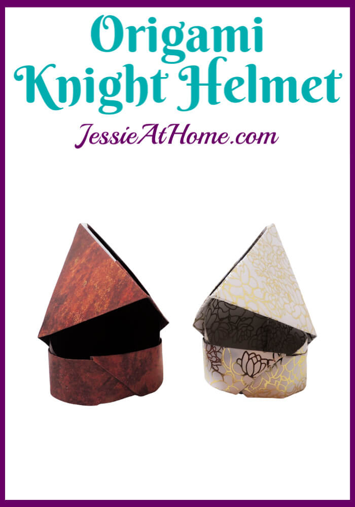 Origami Knight Helmet Pattern - written and pictorial tutorial