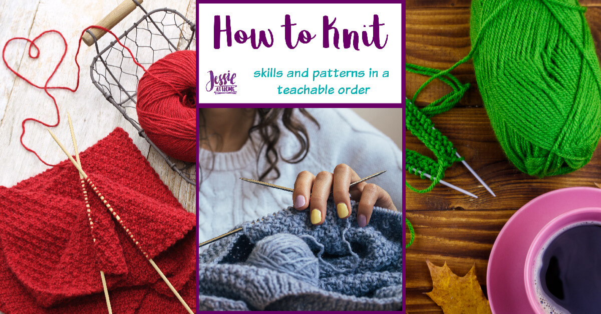 How to Knit - written, photo & video tutorials by Jessie At Home - Social